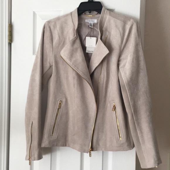 calvin klein faux suede jacket